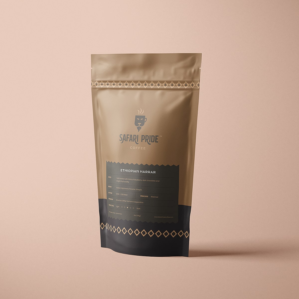 Safari Pride Coffee ETHIOPIAN HARRAR Blend Bag