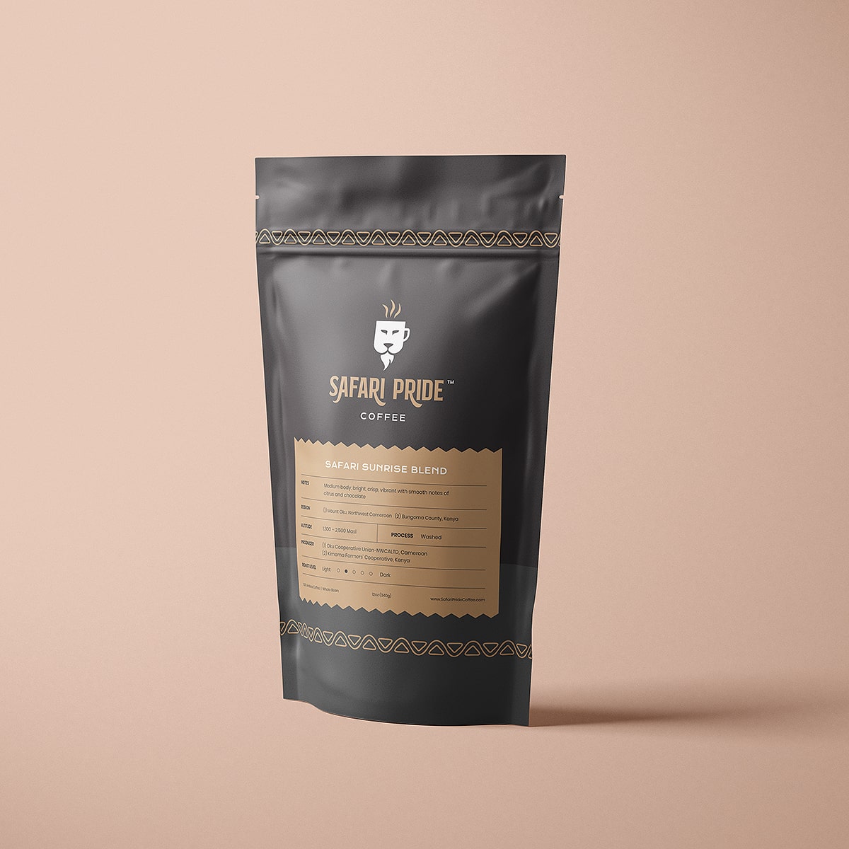 Safari Pride Coffee SAFARI SUNRISE BLEND bag