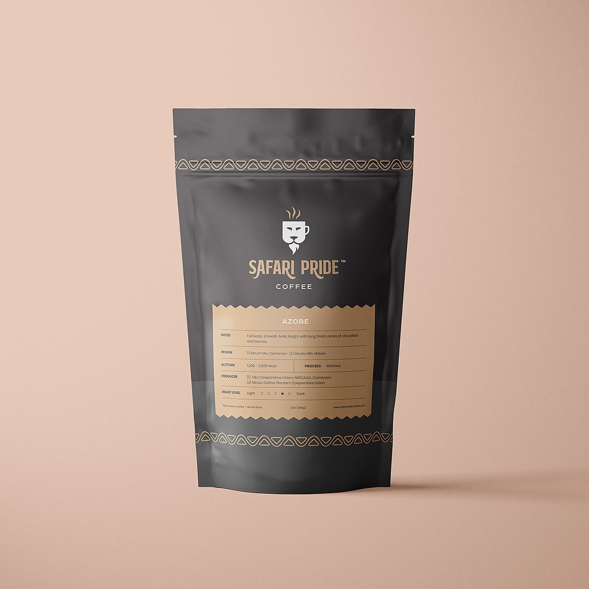 Safari Pride Coffee AZOBE Blend Bag Front