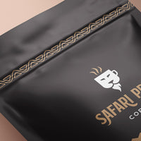 Safari Pride Coffee SAFARI SUNRISE BLEND bag closeup